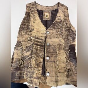 Brown Distressed Vest